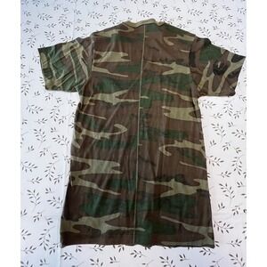 Vintage Camo T-Shirt Kids Medium Woodland Camouflage Short Sleeve Made in USA